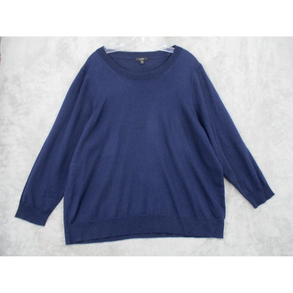 J Crew Sweater Womens 3X Tippi Merino Wool Pullover Lightweight Knit Navy E1277‎